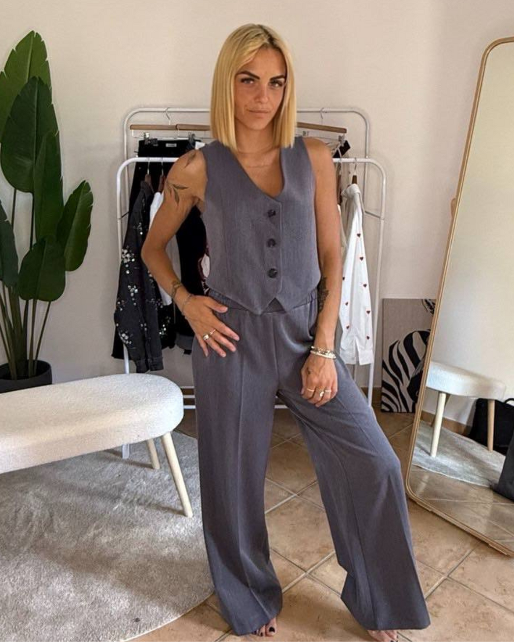 COORDINATO GILET PANTALONE LONDRA