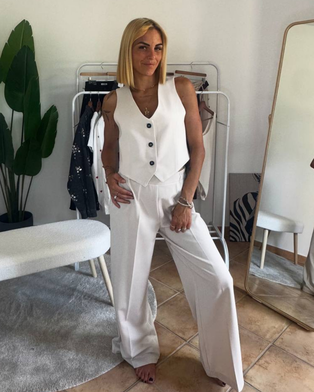 COORDINATO GILET PANTALONE LONDRA